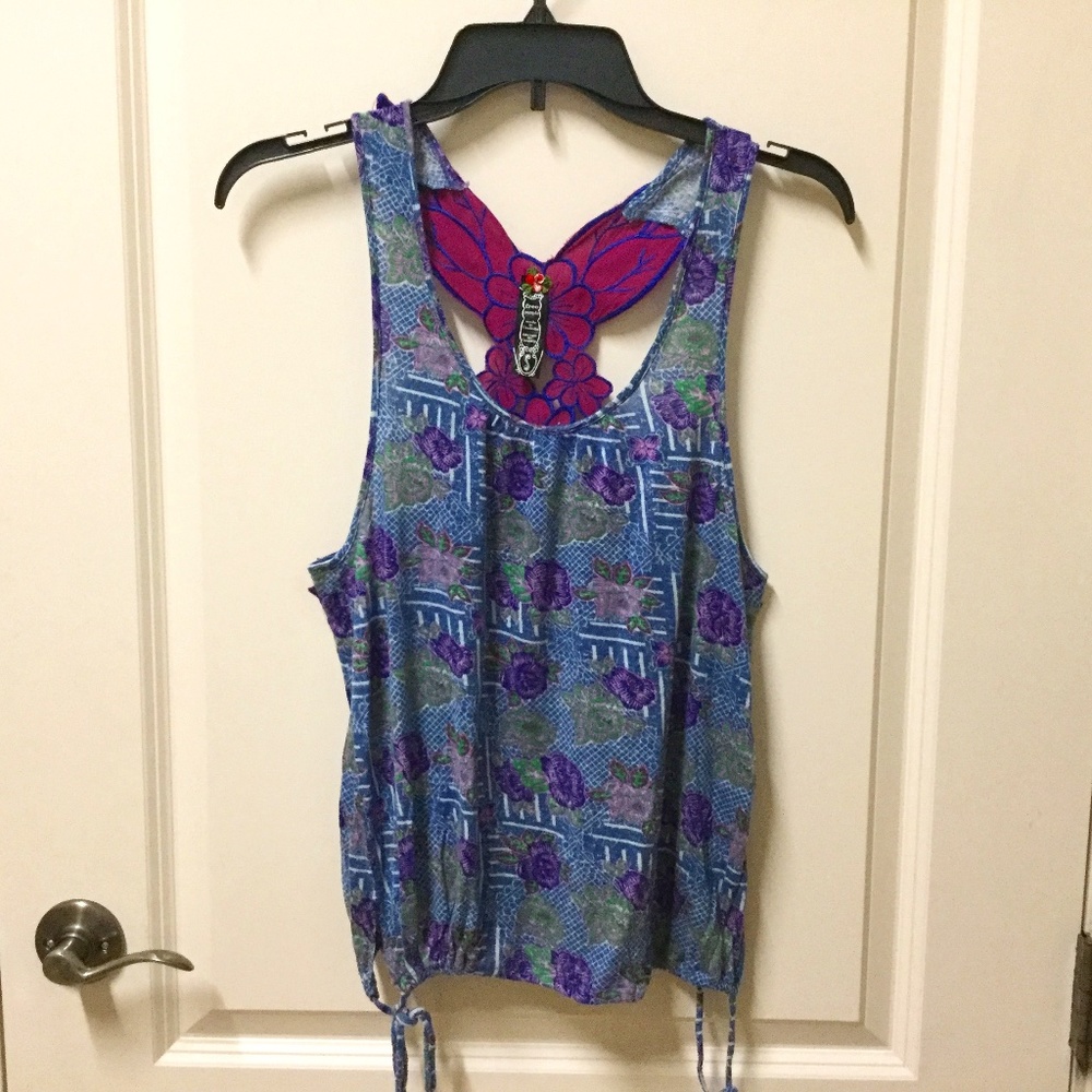 Free People embroidered back tank
